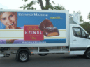 Outdoor advertising truck for Heindl in Vienna