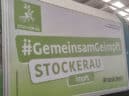 Truck advertising banner for the municipality in Stockerau