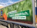 Truck advertising tarpaulin for Hofer in Stockerau