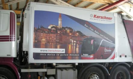 Advertising on Kerschner’s own truck