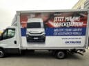 LKW Werbebanner für OK Trucks bei Iveco Wien