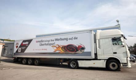 Truck advertising at 4media in Wiener Neustadt