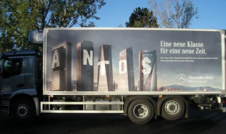 Truck advertising for Mercedes Benz