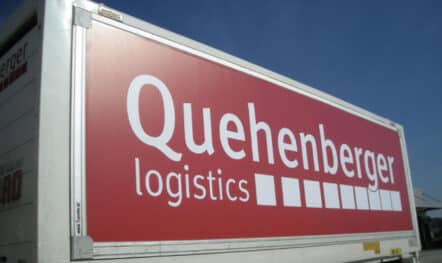 Truck advertising for Quehenberger